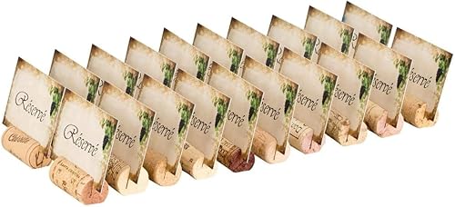 Kork-Deko Chevalet de Table Réservé | 20 Bouchons Usagés en Liège + 40 Cartes | Marque-Places Réservation | Gastronomie Restaurant Bar - Nail Gallerys