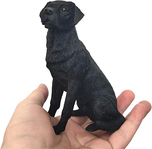1 figurine de labrador assis en résine de 12 cm, cadeau commémoratif pour petit chien, décoration de laboratoire noire, figurine de chien, décoration de voiture, statue de labrador de collection - Nail Gallerys