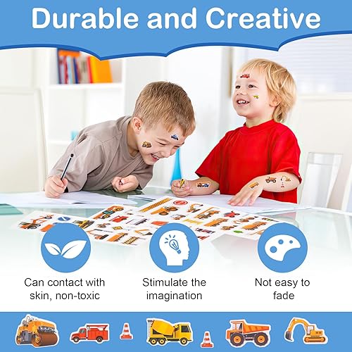 Lot de 12 feuilles d'autocollants 3D pour enfants et tout-petits, autocollants gonflés pour garçons et filles, enseignants, anniversaire d'enfant, cadeaux d'invités, fête (17 x 7 cm) - Nail Gallerys