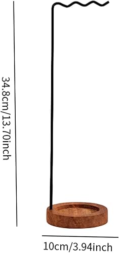 MagiDeal Support de Carillon éolien, Porte-pinceau de Calligraphie avec Base En Bois, Support En Métal pour Suspendre Des Pots de Fleurs, Des Pendentifs, Des é, noir - Nail Gallerys