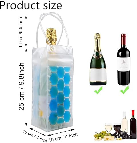 2 Pièces Sac Isotherme Bouteille, Refroidisseur De Bouteille, Refroidisseur Bouteille, Gel Pour Bouteille De Vin, Utilisé Pour Refroidir Les Boissons, Fait De Matériel De Pvc, Bleu - Nail Gallerys