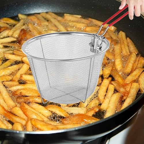 FLCPJGV Passoire et égouttoir à de Cuisine En Acier Inoxydable, Panier pour Friteuse, 18cmx11cm - Nail Gallerys
