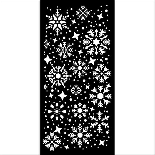 Stamperia Pochoirs épais pour scrapbooking, albums, cartes, bullet journaux, et plus, flocons de neige, matériau flexible, facile à nettoyer, parfait pour les loisirs, l'artisanat et les cadeaux (Gear - Nail Gallerys