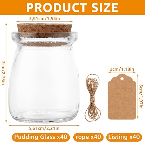 APACALI Lot de 40 petites bouteilles en verre de 100 ml avec couvercle - Nail Gallerys