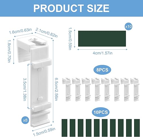 8 Pièces Support de Serrage Long pour Store Double Klemmfix Fixation Stores Enrouleur sans perçage à Fixer et à Coller Support de Serrage Longs Accessoire pour la Suspension à la fenêtre en PVC - Nail Gallerys