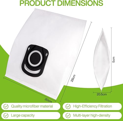 RDDAIPE 16 Sac Aspirateur pour Rowenta Hygiene+ ZR200520 ZR200720 Swirl R39, Sac d'Aspirateur Compatibles avec Rowenta Compact Power, X-Trem Power, Silence Force (RO64xx RO63xx RO68xx RO39xx) - Nail Gallerys