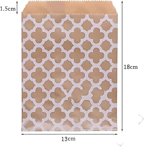 xutong Lot de 100 sachets en papier kraft pour emballage de pain, biscuits, accessoires, sacs en papier pour mariage, anniversaire - Nail Gallerys