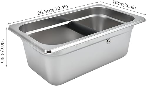 Boîte à café Boîte à Marc de café en Acier Inoxydable Seau de Recyclage Semi-automatique avec Récipient Rectangulaire Conteneurs à café (Boîte à scories (rectangle en acier - Nail Gallerys