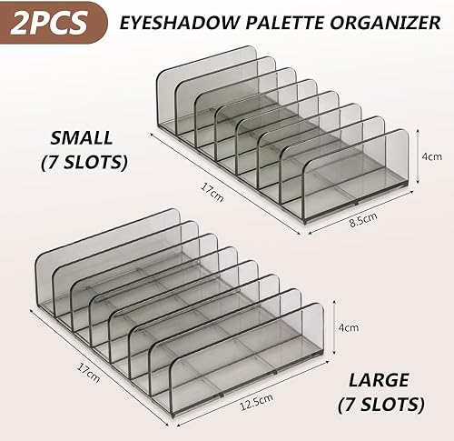Bieiyhe 2 Pièces Rangement Palette Maquillage,Rangement Makeup Organizer,Organisateur Maquillage Avec 7 Compartiment,Rangement Coiffeuse en Acrylique,Organisateur Palette Cosmétique-2 Tailles - Nail Gallerys