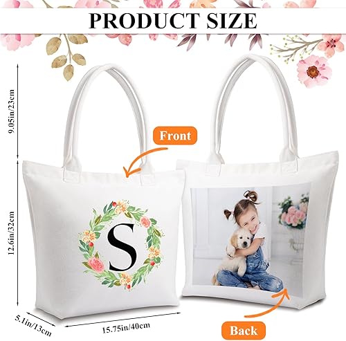 Fyore Sac cabas personnalisé, sac cabas en toile avec fermeture éclair personnalisée avec photo et texte pour activité de promotion publicitaire DIY - Nail Gallerys