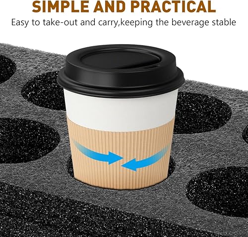 JECOMPRIS Porte-gobelet en mousse à emporter 8 trous pour boissons chaudes et froides - Porte-gobelet pour bar, pub, restaurant, fête, service de gobelets - Nail Gallerys