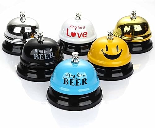 Cloche de table, jaune, clochette de table, clochettes en métal, pour hôtel, restaurant, cuisine, école, zone de réception - Nail Gallerys