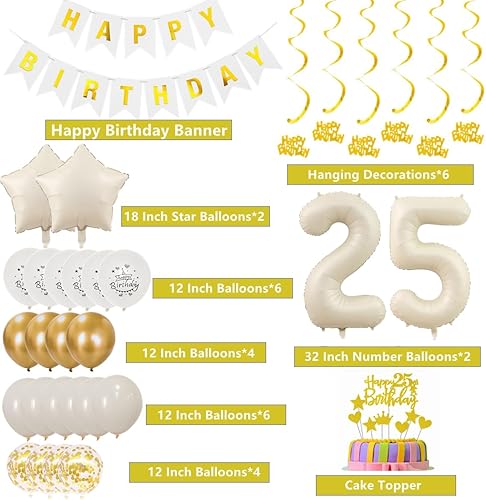 25 Ans Anniversaire Décoration Femmes 25 Anniversaire Beige Or Ballon 25 Anniversaire Décoration Hommes Beige 25 Ballon Femmes Homme 25 Ans Ballon Décoration Beige Ballon 25 ans Anniversaire - Nail Gallerys