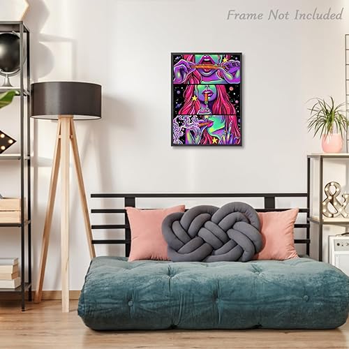 Dazzlewall Poster Décoratif Graffiti d'une Fille Cool Fumant, Image pour la Décoration de Chambre d'Adolescente ou Dortoir de Fille 30x40 cm Sans Cadre - Nail Gallerys