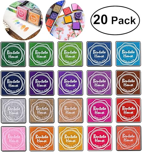 LUOEM 20 Pcs Multicolore Encreurs Géantes Tampons Encreurs pour DIY Artisanat Scrapbooking Doigt d'encre De Peinture Ensemble, Cadeau d'anniversaire De Noël pour Les Amis - Nail Gallerys