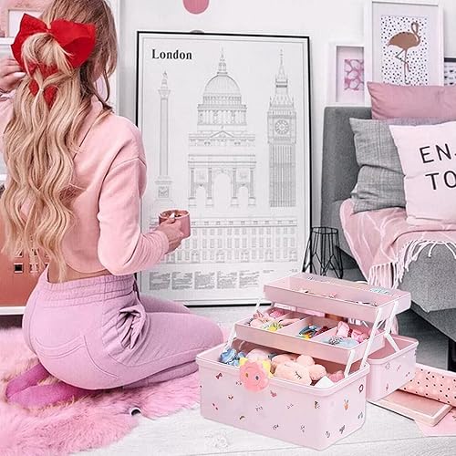 tatata Boîte de rangement pour cheveux pour enfants - Boîte de rangement pour cheveux - Pour tête de bébé - Corde - Épingle à cheveux - Avec élastique - Jolie boîte à bijoux - Nail Gallerys