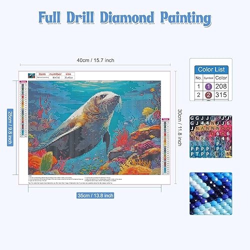 NAIMOER Phoques Peinture Diamant Adulte, Diamond Painting Animaux Complet, Diamant Painting Mer Enfants Diamant Strass Point de Croix Cristal Diamond Painting pour Home Décor 30x40cm - Nail Gallerys