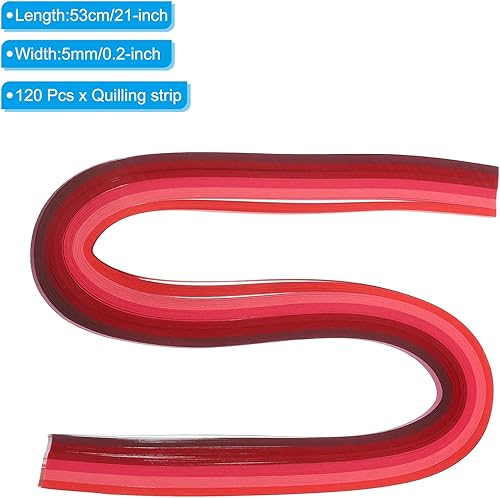 PATIKIL 120 Bandes de Papier Pour Quilling 3/16'(5mm) 21' Papier Origami Pour Quilling Pour L'Art, Les Travaux Manuels de Bricolage de Noël, Rouge - Nail Gallerys