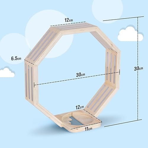 Todeco Étagère magnétique, pour Tonie Box et Tonies, Jusqu'à 60-70 Tonies, Poser ou Murale, Étagère pour boîte à Musique pour Enfant, Octogone - Nail Gallerys