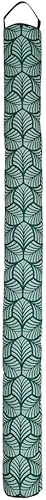 COGEX - Boudin de porte, coussin bas de porte - Boudin isolant - Diamètre: 6.5 cm - Longueur: 80 cm - House: 100% polyester - Couleur: motif feuilles vert - Bande auto-agrippante & adhésif double face - Nail Gallerys
