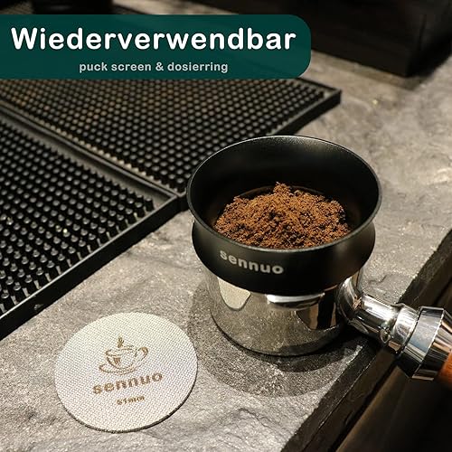 Bague de dosage de café 51 mm et 51 mm - Entonnoir en aluminium et métal - Remplissage précis de la poudre de café - Réutilisable - Épaisseur : 1,7 mm - 150 μm - Pour porte-filtre de 51 mm - Nail Gallerys