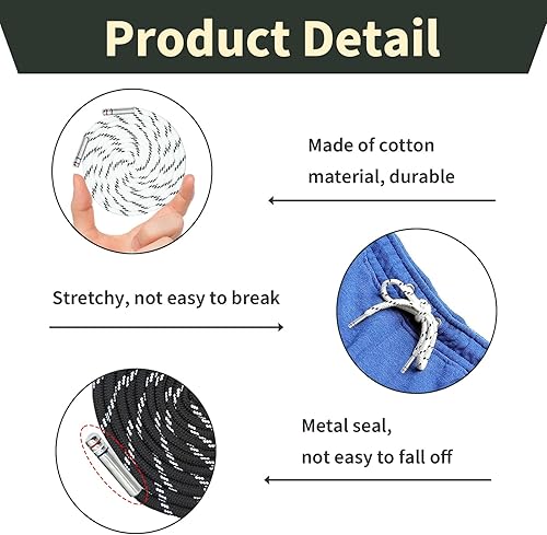 6 Pièces Cordon pour Bas Jogging, Cordon Rechange pour Sweat Capuche, Rechange 140cm Cordon Universel avec Extrémités de Fermeture en Métal Cordon Serrage Polyester pour Vestes Sweatshirts Pantalons - Nail Gallerys