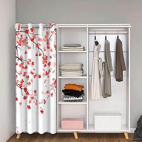 Homewish Rideau de Porte 106x203 Sakura Rideau Occultant Printemps Élégant Fleur Papillon Rideaux Porte Femme,Fille Style Japonais Rideaux de Placard Plante Pollen Violet - Nail Gallerys