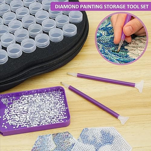 Rangement Diamond Painting,Diamond Painting Boite De Rangement,240 Pcs De Petites Bouteilles,Avec Boîte,Entonnoir,Autocollants Et Autres Accessoires,Con à La Peinture Sur Diamant,Au Stockage,Etc. - Nail Gallerys