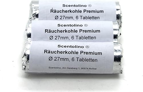 Scentolino Lot de 3 rouleaux de charbon d'encens de qualité supérieure - 27 mm - Nail Gallerys