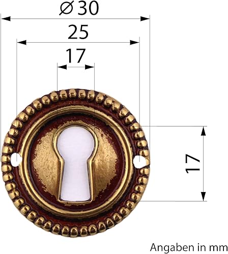 Lame de clé Louis XVI PATINE or 30 mm - qualité de Stilmelange en Europe depuis 1998 - Nail Gallerys
