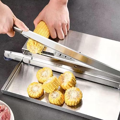 Coupe-os, trancheuse de viande manuelle en acier inoxydable avec échelle et plateau de nourriture, coupe-viande qui épargne du travail avec poignée non glisser et aspirant pour la cuisine, coupe-os - Nail Gallerys