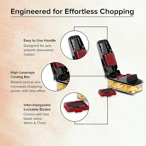 Piranha Slam Chop Hachoir manuel | Coupe-légumes manuel | Hachoir à oignons, ail et essoreuse à salade | Gadget de cuisine compact avec lames en acier inoxydable | Facile à nettoyer et à ranger - Nail Gallerys