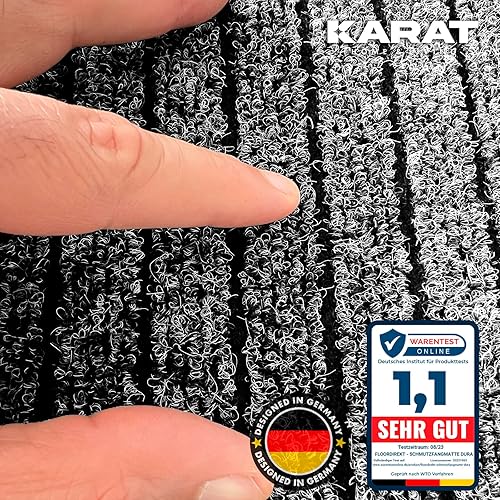 KARAT Paillasson Dura - 50 x 80 cm - Beige - Avec dos antidérapant - Tapis de porte pour entrée - Paillasson - Tapis de propreté - Tapis de porte - Nail Gallerys