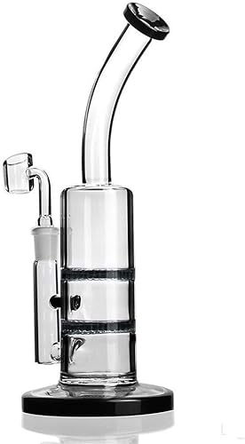 RORA Bong en verre de 25,4 cm en forme de tuyau à eau en nid d'abeille avec bol en quartz de 14,5 mm (vert) - Nail Gallerys