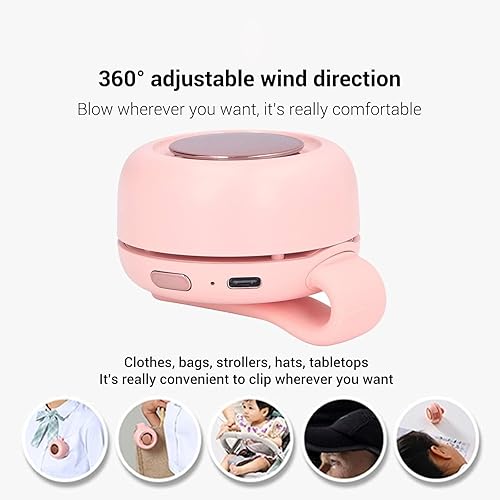 Générique Portable Silent Mini Bladeless Electric Fan, Mini Whirlwind Fan for Waist Clip Fan, Adjustable 3-speed Suspended Waist Fans, for Outdoor Hiking Camping Travel (White) - Nail Gallerys