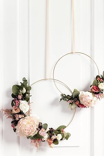 folia 24202-Anneaux décoratifs en or, anneaux bricoler, 2 pièces en 25 cm, épaisseur env. 3 mm, Métal Carton, Diamètre 25 & 30 cm - Nail Gallerys