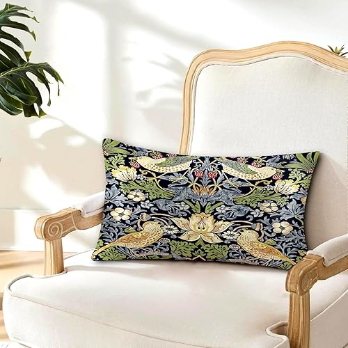 HUASHUZI Housse de Coussin 40 x 40 cm William Morris Lot de 2 Canapé Taie d'oreiller Douce pour Maison Salon Chambre Lit Clic Clac - Nail Gallerys