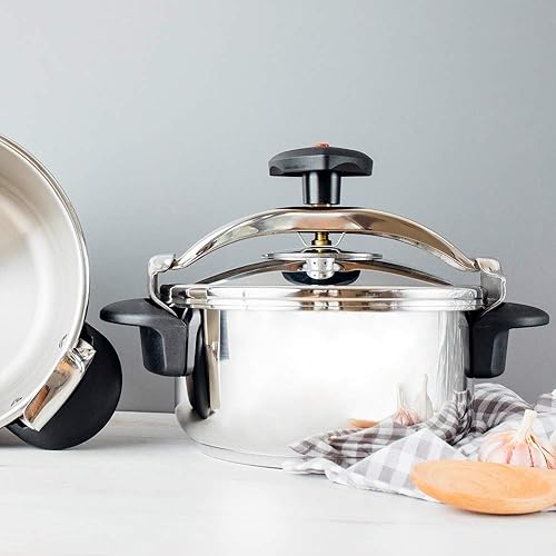 Magefesa Star Recta - Autocuiseur Traditionnel 4L, Acier Inoxydable 18/10, pour Tous Types de Cuisinières, Induction, 3 Systèmes de Sécurité - Nail Gallerys