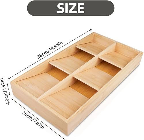 SenaiMy Organiseur de Tiroir en Bambou, Plateau à Couverts Bambou, Range-Couverts, Organisateur de Tiroir à Couverts, Boîte à Couverts, Plateau à Couverts, Organisateur de Couverts pour Maison Bureau - Nail Gallerys