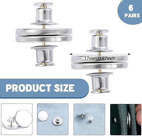 6 Paires Aimant pour Rideaux,Aimants Bouton De Rideau,Attaches Magnétiques pour Rideaux pour Rideaux de Douche, Rideau,embrasse pour rideaux,pince rideau,aimant rideau(Argenté) - Nail Gallerys
