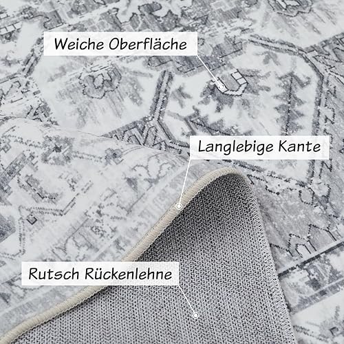 WONGS BEDDING Tapis bohème, à poils courts, lavable, doux, antidérapant, design vintage, rouge, 140 x 200 cm, YS01EA010105AS-A - Nail Gallerys