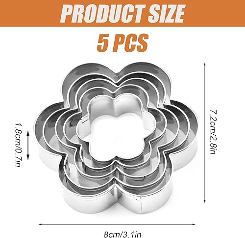 Lot de 5 Emporte Pièces en Forme de Cœur,Emporte Pièces en Acier Inoxydable Forme Cœur pour Gâteaux Mousse Biscuits Adaptées Décoration Noël D'anniversaires Pâques et Moments Amusants avec Enfants - Nail Gallerys