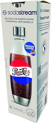 SodaStream Bouteille 1L Fuse Pepsi Edition Limitée pour Machine à Eau Pétillante et Soda | Technologie Snap & Lock à Clipser | Compatible Lave-Vaisselle | Sans BPA | Détails Acier Inoxydable - Nail Gallerys