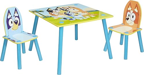 Bluey Ensemble 2 chaises pour Enfants, Multicolore, Table 43,5cm (H) x 63cm (W) x 63cm (D) - Nail Gallerys