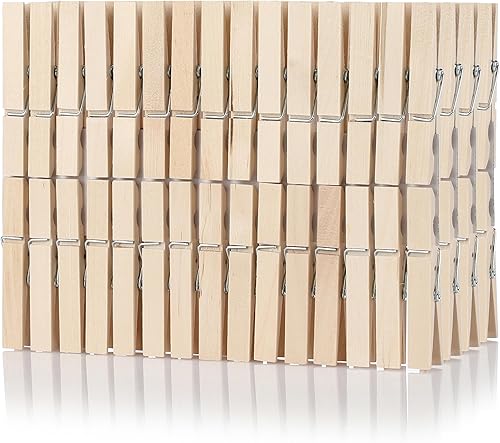 Vaily Pinces à Linge en Bois - Pinces à Linge en Bois pour séchoir à Linge, Corde à Linge, Bricolage et décoration - 120 pièces - Nail Gallerys