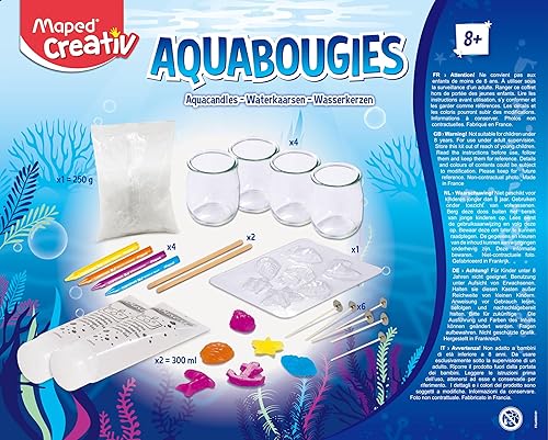 Maped Creativ - Coffret Aquabougies - Coffret pour créer des Bougies Alliant Cire et Gel - Made in France - Loisirs créatifs pour Enfants dès 8 Ans - Nail Gallerys