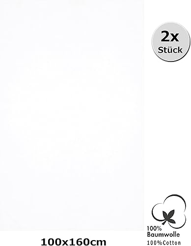 Betz Lot de 2 draps de Bain Taille 100x160 cm Serviettes à Sauna Dresden en 100% Coton Couleur Blanc - Nail Gallerys