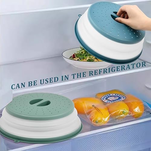 MOPLA 2PCS Cloche Micro Onde,Pliable Couvercle Anti-éclaboussures pour Micro-ondes Onde Passoire avec Trous de Vapeur pour Fruits Et Légumes, Couvercle Cloche Anti Vapeur et Fonction Passoire - Nail Gallerys