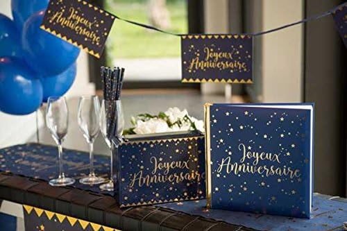 Chal - Livre d'or Joyeux Anniversaire Bleu Marine et Or - Nail Gallerys