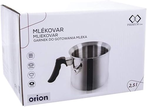 ORION GROUP Marmite à lait en acier inoxydable sans couvercle avec sifflet 2,5 l Compatible induction - Nail Gallerys